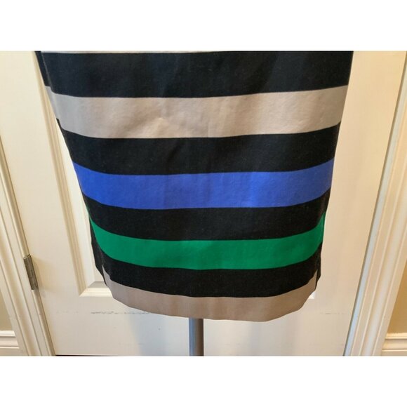 Diane Von Furstenberg Black W/ Tan, Blue & Green Striped Skirt, Size 0 (US) - Picture 3 of 8